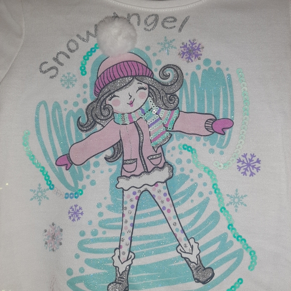 🆕️ Girls Snow Angel Sparkly Ruffled Top Shirt 3-4 - Picture 3 of 3